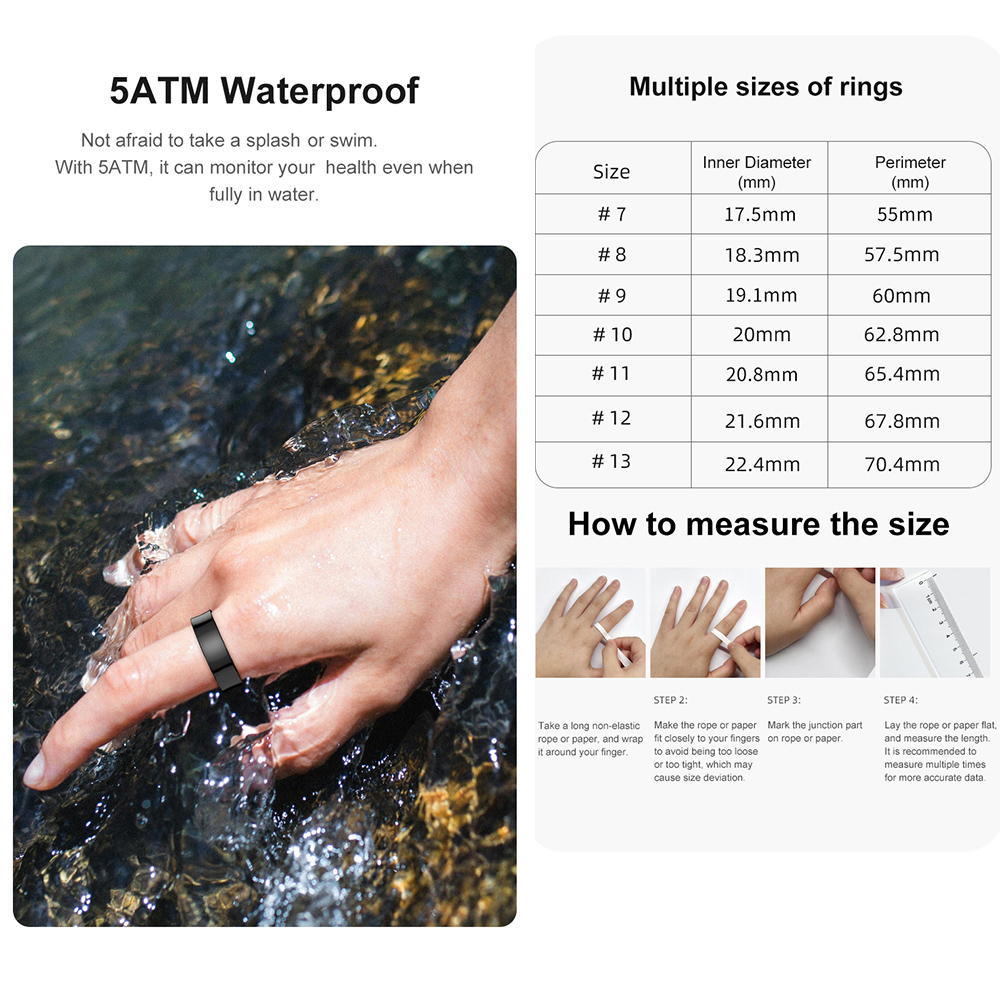 R09 Stainless Steel Smart Ring - Temperature Ring Skin incelemesi ve fiyatı