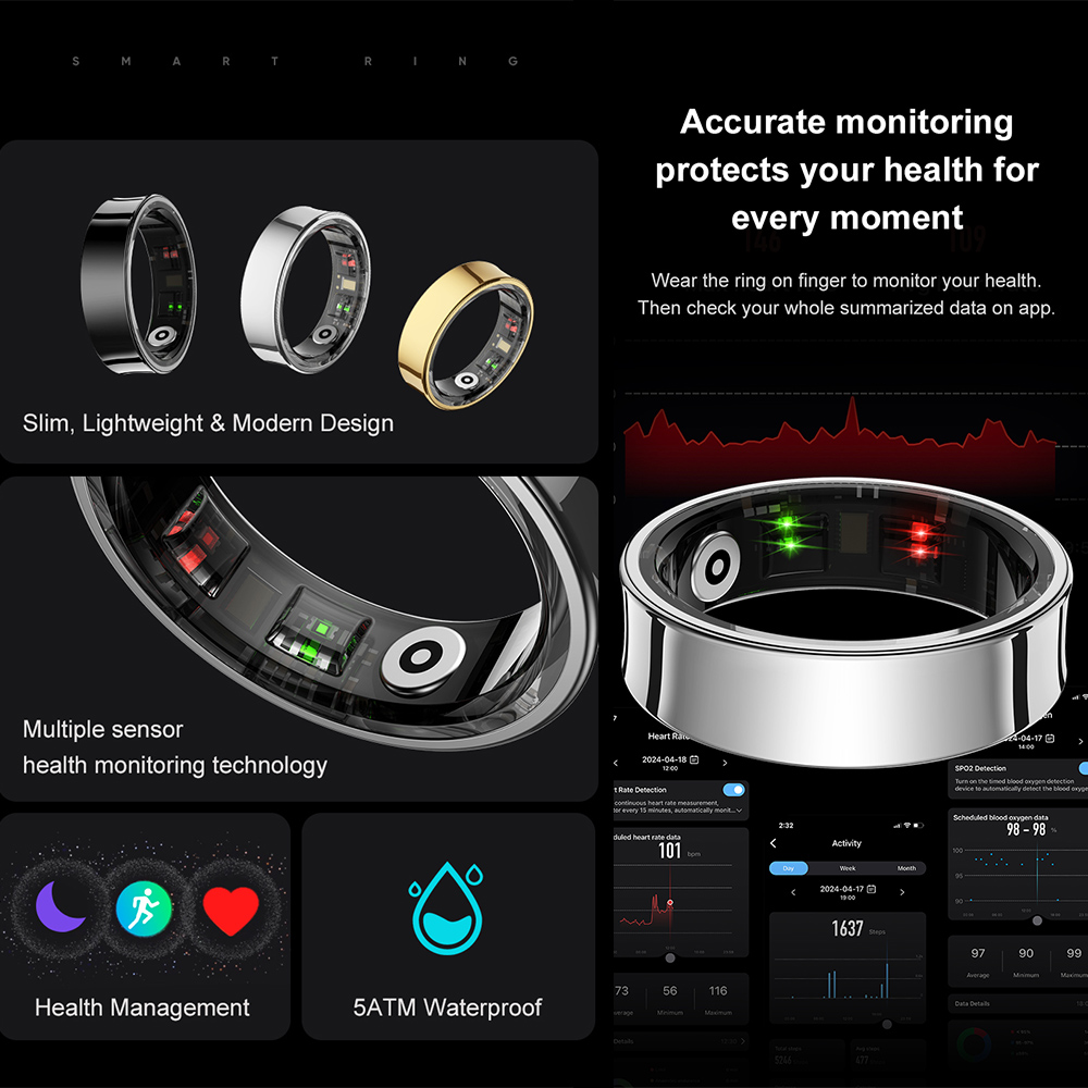 R09 Stainless Steel Smart Ring - Temperature Ring Skin incelemesi ve fiyatı