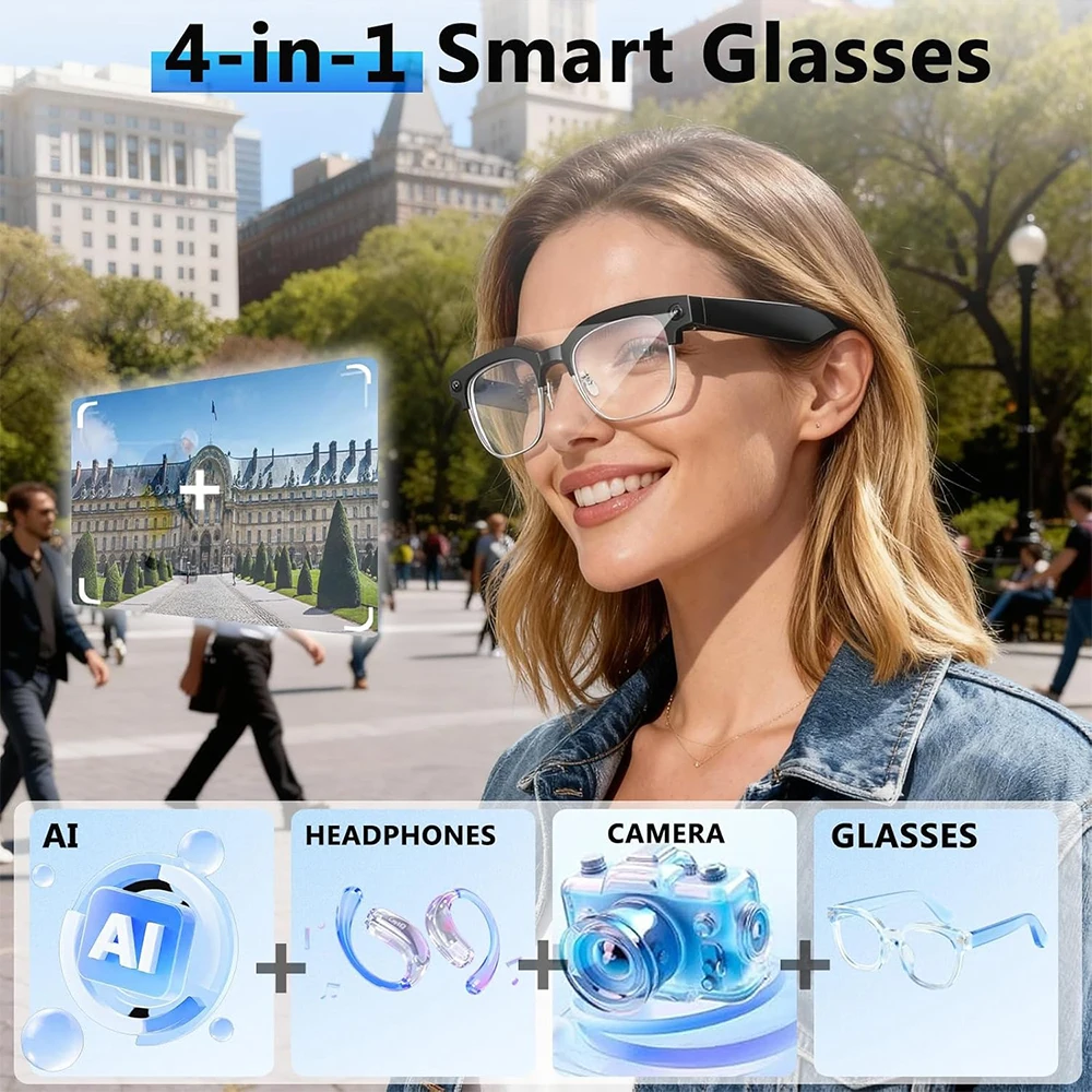 4K Smart AI Glasses 8MP Camera - Smart Glasses Lens incelemesi ve fiyatı