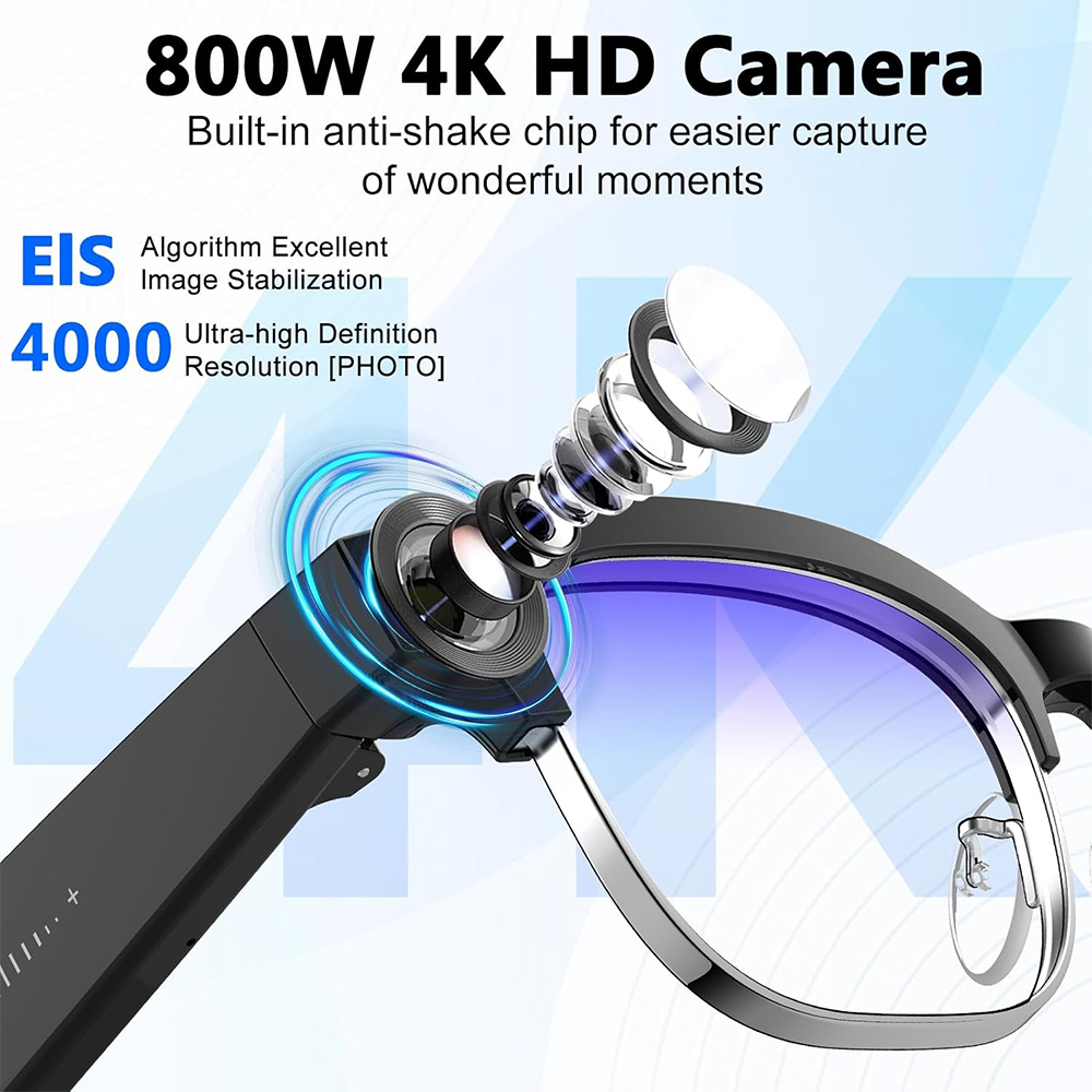4K Smart AI Glasses 8MP Camera - Smart Glasses Lens incelemesi ve fiyatı