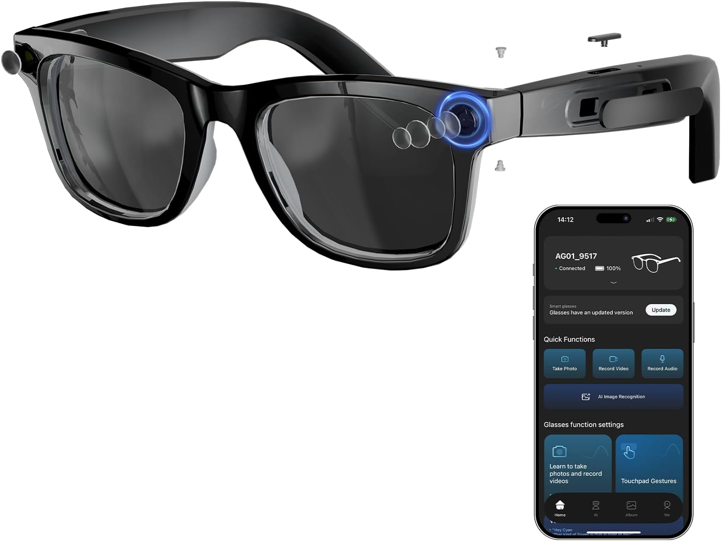8MP AI Smart Glasses: 1080P Vi - Smart Glasses Lens incelemesi ve fiyatı