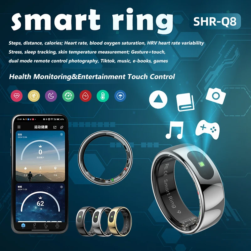 R08 Smart Ring Men Women Charg - Temperature Ring Skin incelemesi ve fiyatı